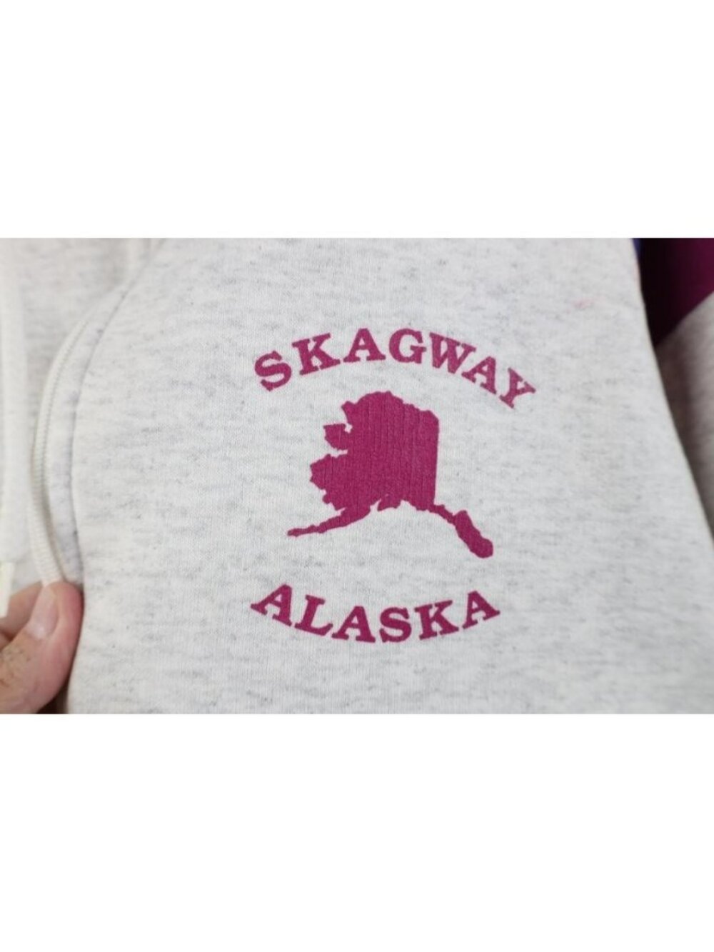 Vtg 90s Streetwear Womens Large Skagway Alaska Full Zip Hoodie Sweatshirt USA - Picture 4 of 16